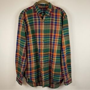 Ralph Lauren Men's Classic Fit Multicolor Plaid Button Down Shirt Size M